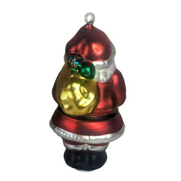 Vintage Blown Glass Santa Claus With Sack of Presents Christmas Figurine 10-Inch - Picture 5 of 6